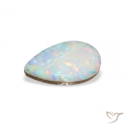 Opale Doublet Multicolore naturelle En forme de poire, 1.87 ct, Opaque