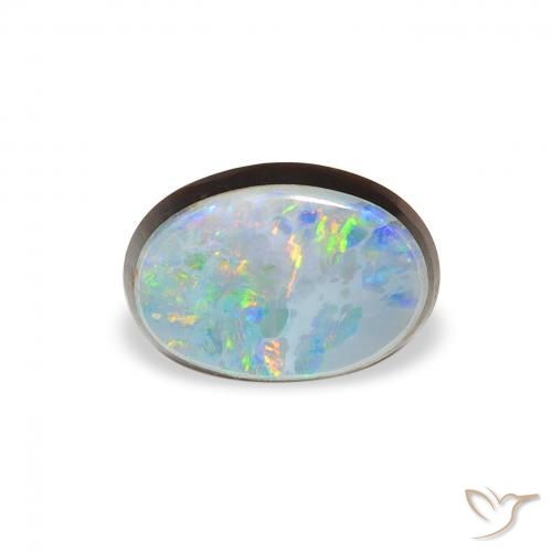0.99ct Naturel Multicolore Opale Doublet, ovale, Opaque