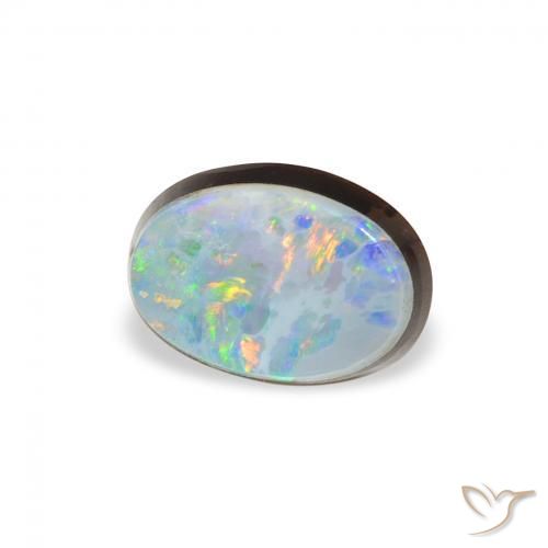 Opale Doublet Multicolore naturelle ovale, 0.99 ct, Opaque