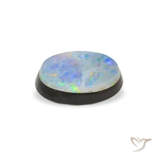Opale Doublet Multicolore naturelle ovale, 0.99 ct, Opaque