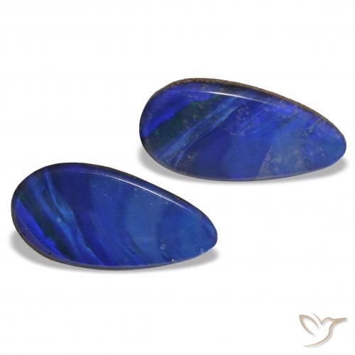 Shop natural 3.19ct Vert bleu multicolore Opale Doublet gems, En forme de poire, from Australie at GemSelect. In stock, global shipping!
