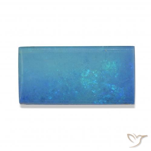 Opale Doublet Bleu multicolore naturelle Baquette, 3.82 ct, Opaque