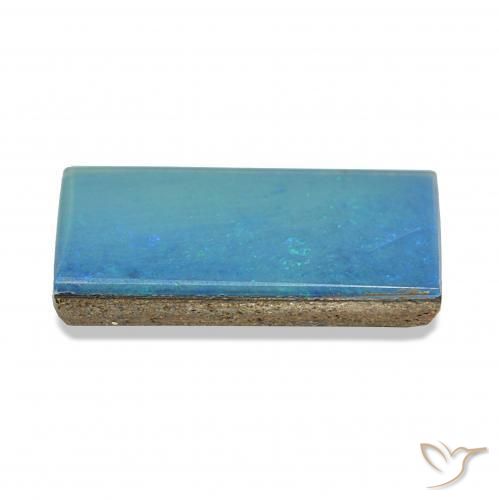 Opale Doublet Bleu multicolore naturelle Baquette, 3.82 ct, Opaque