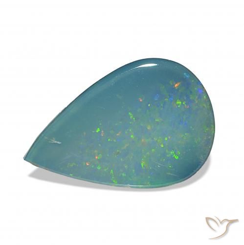 Opale Doublet Multicolore naturelle En forme de poire, 1.59 ct, Opaque