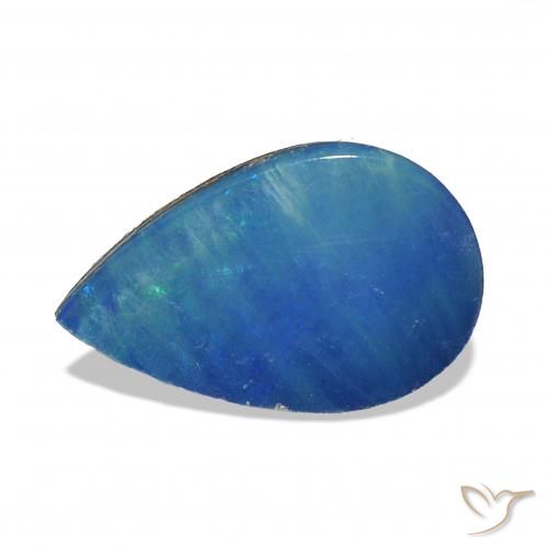 Opale Doublet Bleu multicolore naturelle En forme de poire, 0.57 ct, Opaque