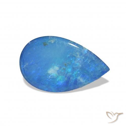 Opale Doublet Bleu multicolore naturelle En forme de poire, 0.59 ct, Opaque