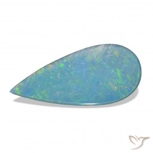 Opale Doublet Multicolore naturelle En forme de poire, 3.32 ct, Opaque
