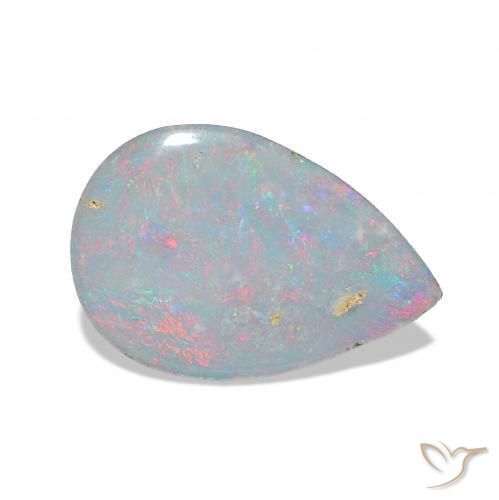 Opale Doublet Multicolore naturelle En forme de poire, 1.55 ct, Opaque