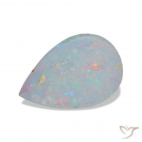 Opale Doublet Multicolore naturelle En forme de poire, 1.55 ct, Opaque