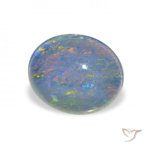 Triplet d'opale Multicolore naturelle ovale, 2.42 ct, Opaque