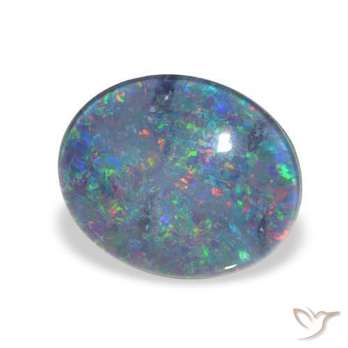 Triplet d'opale Multicolore naturelle ovale, 2.90 ct, Opaque