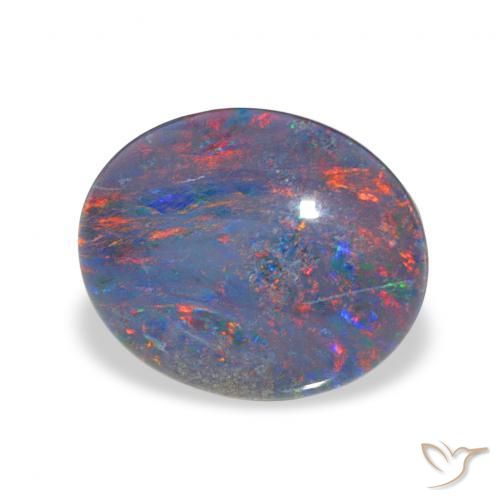 Triplet d'opale Multicolore naturelle ovale, 2.58 ct, Opaque