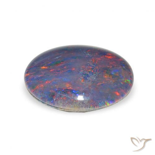 Triplet d'opale Multicolore naturelle ovale, 2.58 ct, Opaque