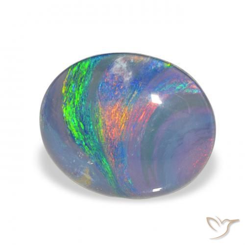 Triplet d'opale Multicolore naturelle ovale, 3.00 ct, Opaque