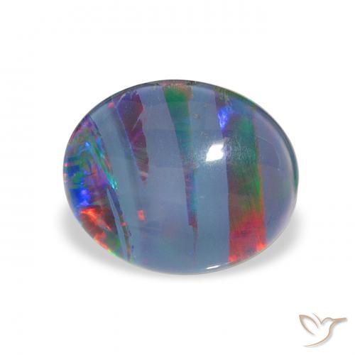 Triplet d'opale Multicolore naturelle ovale, 2.25 ct, Opaque