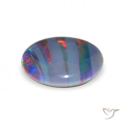 Triplet d'opale Multicolore naturelle ovale, 2.25 ct, Opaque