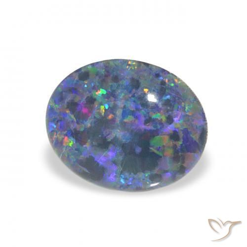 Triplet d'opale Multicolore naturelle ovale, 1.98 ct, Opaque