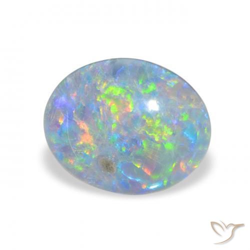 Triplet d'opale Multicolore naturelle ovale, 2.31 ct, Opaque