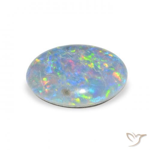 Triplet d'opale Multicolore naturelle ovale, 2.31 ct, Opaque