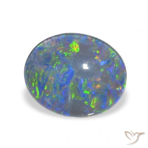 Triplet d'opale Multicolore naturelle ovale, 2.68 ct, Opaque