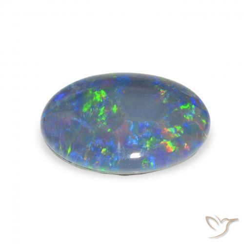 Triplet d'opale Multicolore naturelle ovale, 2.68 ct, Opaque