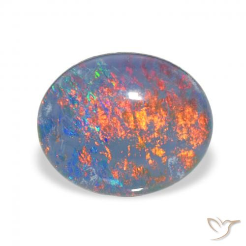 3.01ct Naturel Multicolore Triplet d'opale, ovale, Opaque
