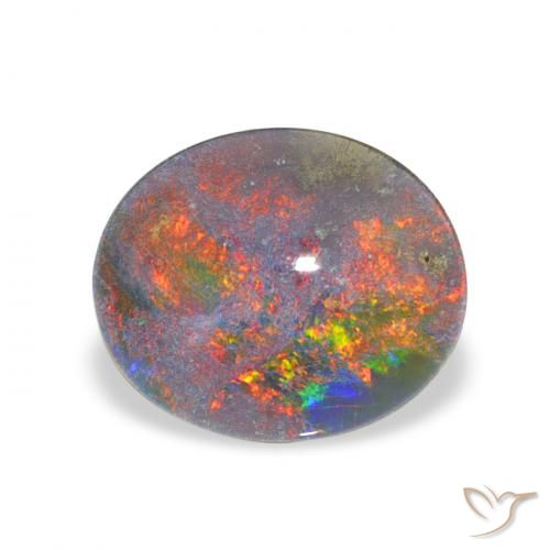 2.41ct Naturel Multicolore Triplet d'opale, ovale, Opaque