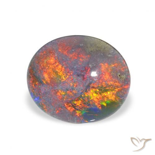 Triplet d'opale Multicolore naturelle ovale, 2.41 ct, Opaque