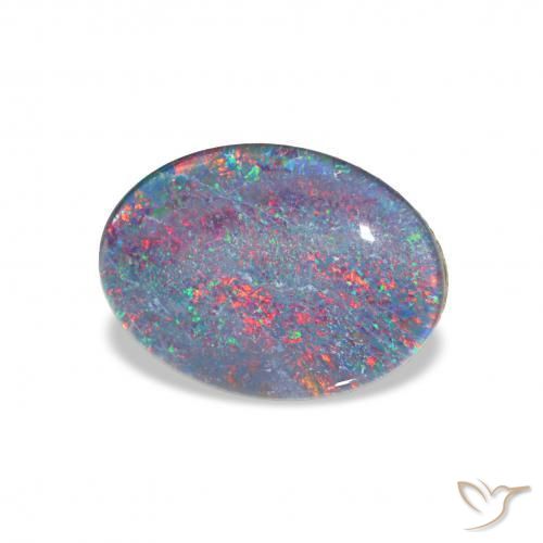 Triplet d'opale Multicolore naturelle ovale, 3.74 ct, Opaque