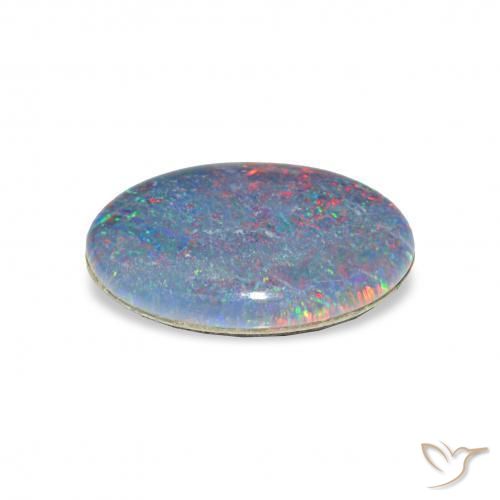 Triplet d'opale Multicolore naturelle ovale, 3.74 ct, Opaque