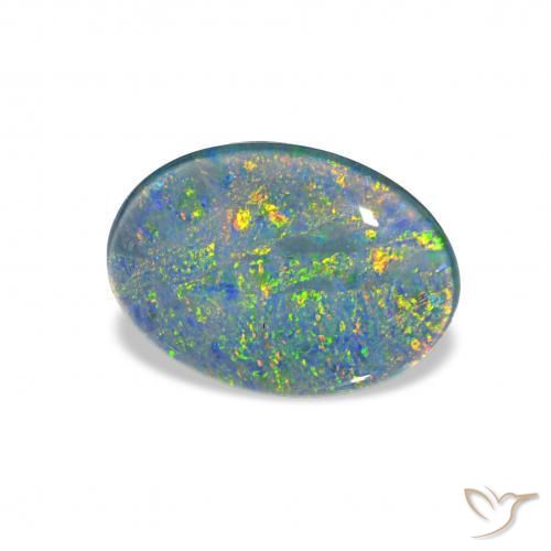 Triplet d'opale Multicolore naturelle ovale, 3.54 ct, Opaque