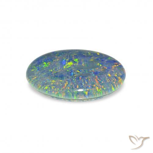 Triplet d'opale Multicolore naturelle ovale, 3.54 ct, Opaque