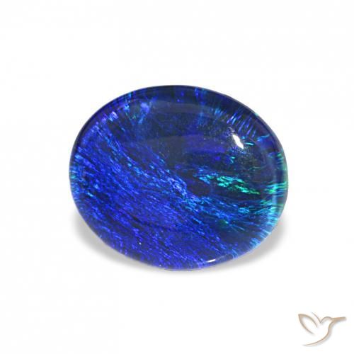 Triplet d'opale Multicolore naturelle ovale, 3.21 ct, Opaque
