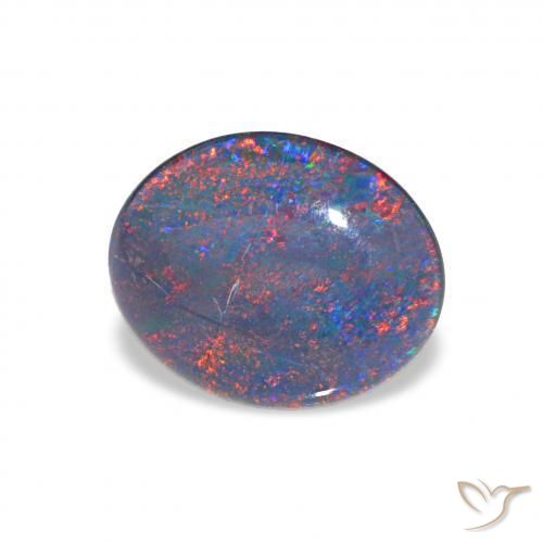 Triplet d'opale Multicolore naturelle ovale, 2.40 ct, Opaque