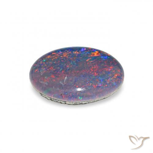 Triplet d'opale Multicolore naturelle ovale, 2.40 ct, Opaque