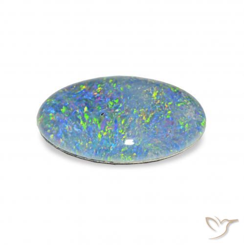 Triplet d'opale Multicolore naturelle ovale, 3.52 ct, Opaque