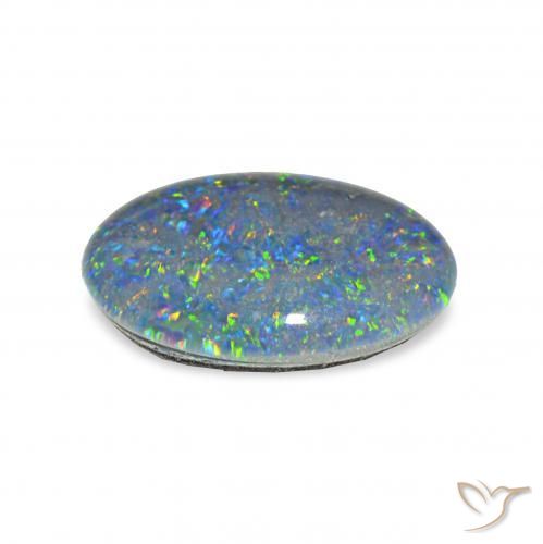 Triplet d'opale Multicolore naturelle ovale, 3.70 ct, Opaque