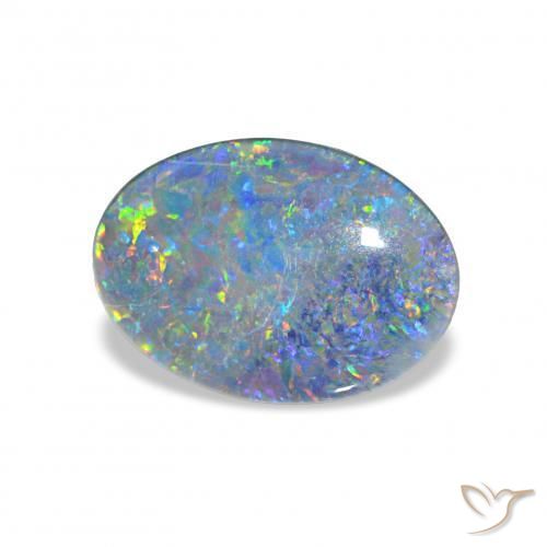Triplet d'opale Multicolore naturelle ovale, 3.36 ct, Opaque