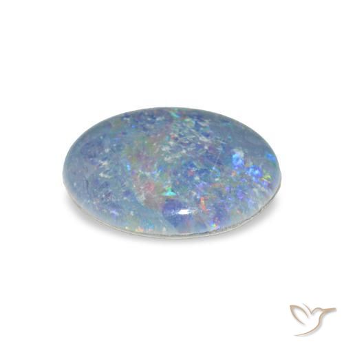 Triplet d'opale Multicolore naturelle ovale, 2.86 ct, Opaque