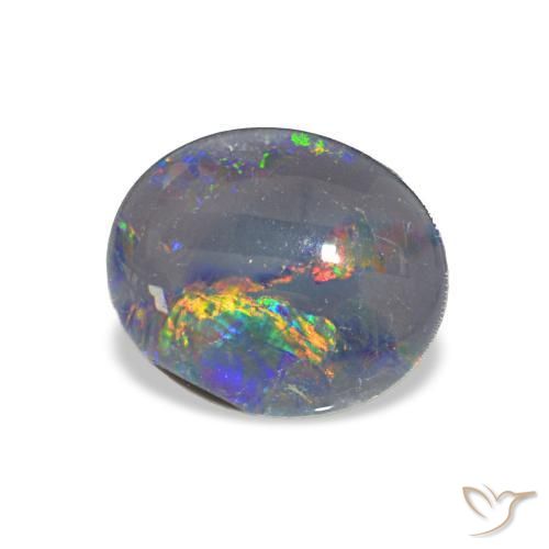 Triplet d'opale Multicolore naturelle ovale, 2.68 ct, Opaque