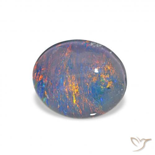 Triplet d'opale Multicolore naturelle ovale, 2.51 ct, Opaque
