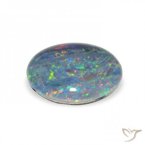 Triplet d'opale Multicolore naturelle ovale, 2.03 ct, Opaque