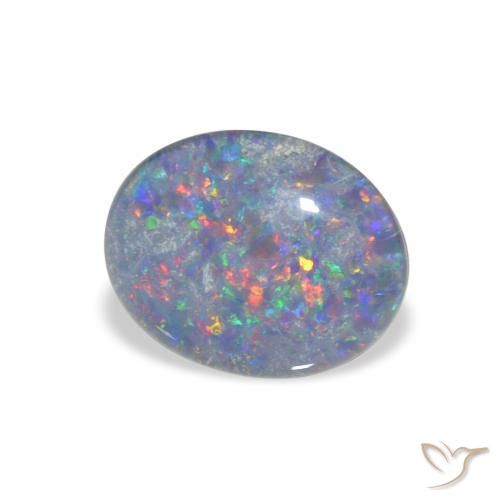 Triplet d'opale Multicolore naturelle ovale, 2.33 ct, Opaque