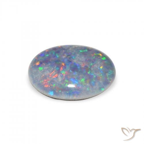 Triplet d'opale Multicolore naturelle ovale, 2.33 ct, Opaque