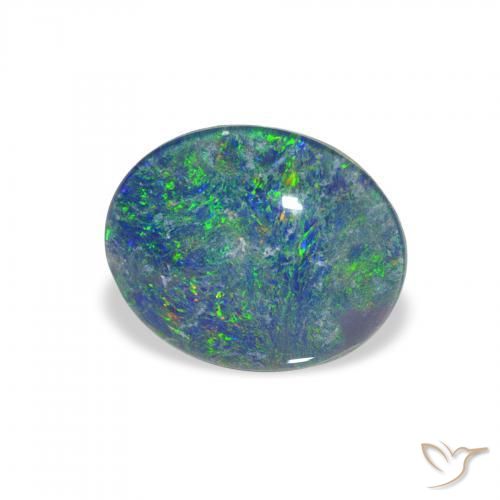 Opal Triplet Multicolore naturelle ovale, 2.16 ct, Opaque