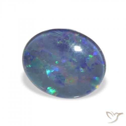 Triplet d'opale Multicolore naturelle ovale, 2.82 ct, Opaque