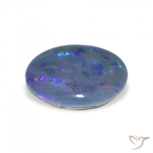 Triplet d'opale Multicolore naturelle ovale, 2.82 ct, Opaque