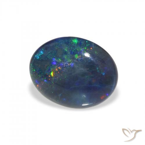 Triplet d'opale Multicolore naturelle ovale, 2.57 ct, Opaque