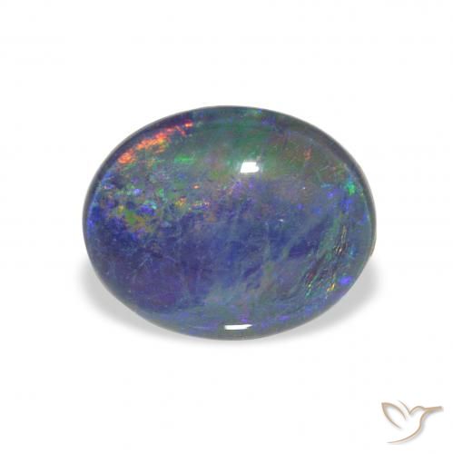 2.57ct Naturel Multicolore Triplet d'opale, ovale, Opaque