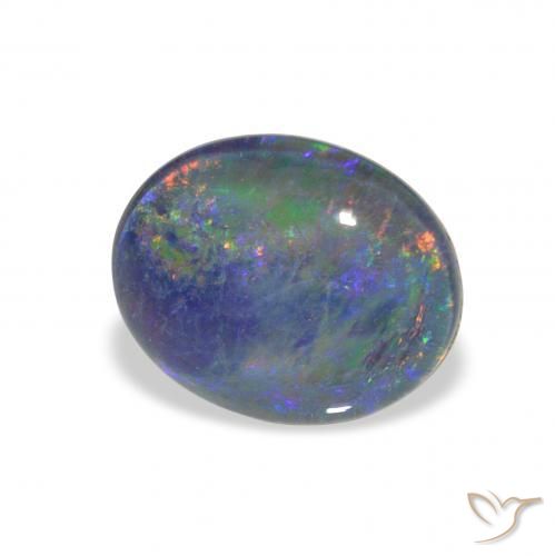 Triplet d'opale Multicolore naturelle ovale, 2.57 ct, Opaque